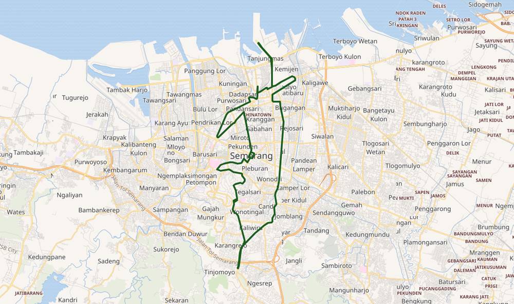 Jalur Rute BRT Semarang ( Trans Semarang ) Koridor 3A (Pelabuhan Tanjung Emas — Halte Elizabeth — Pelabuhan Tanjung Emas)