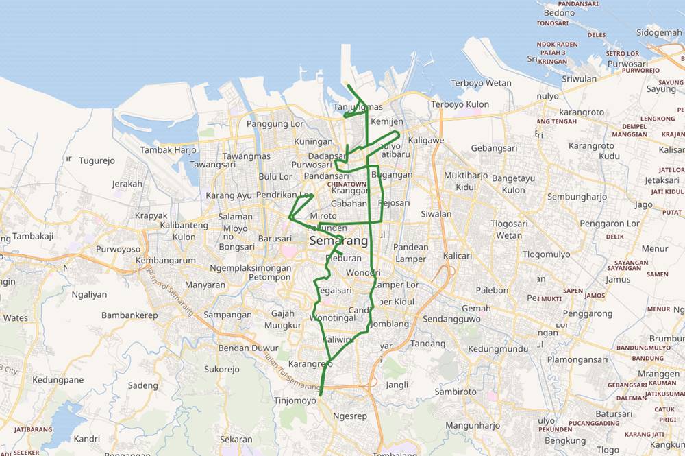 Jalur Rute BRT Semarang ( Trans Semarang ) Koridor 3B (Pelabuhan Tanjung Emas — Halte Elizabeth — Pelabuhan Tanjung Emas)
