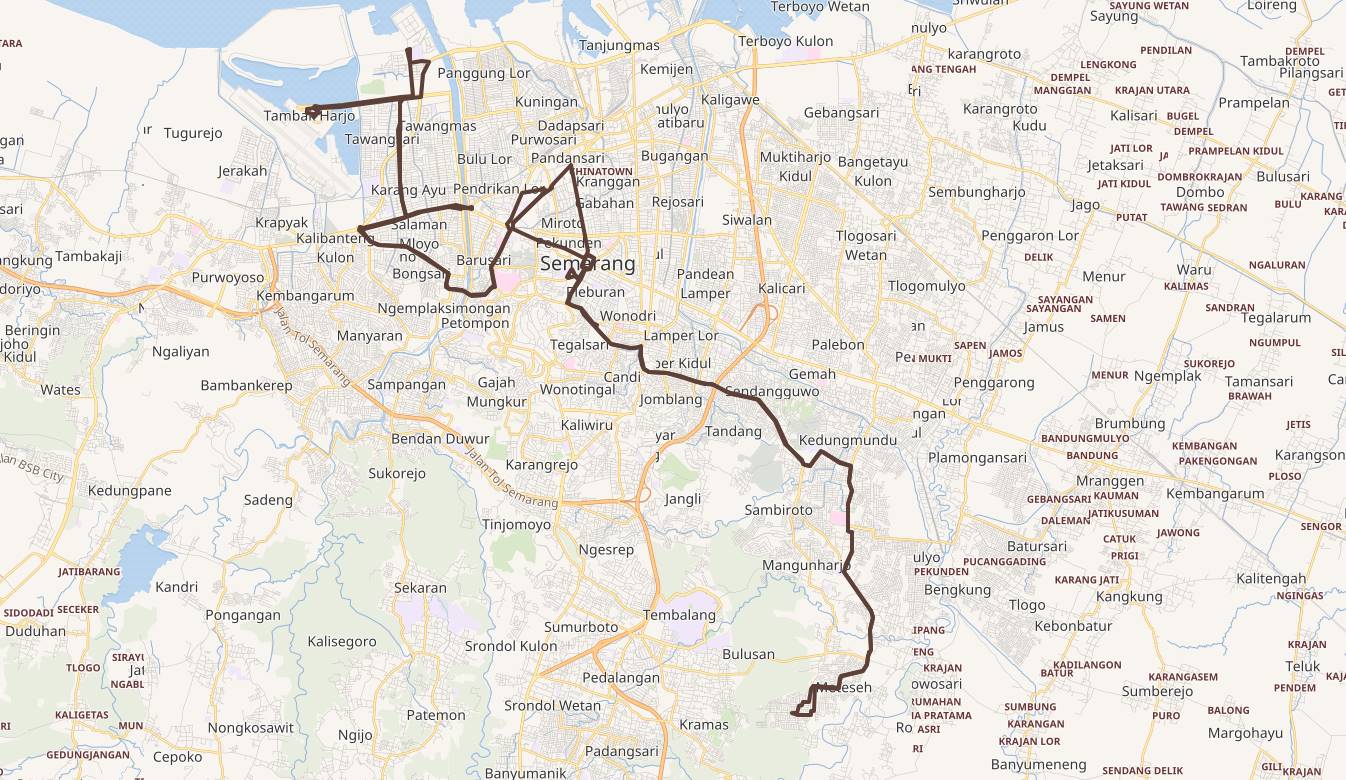 Jalur Rute BRT Semarang ( Trans Semarang ) Koridor 5 (Meteseh — Bandara — PRPP)