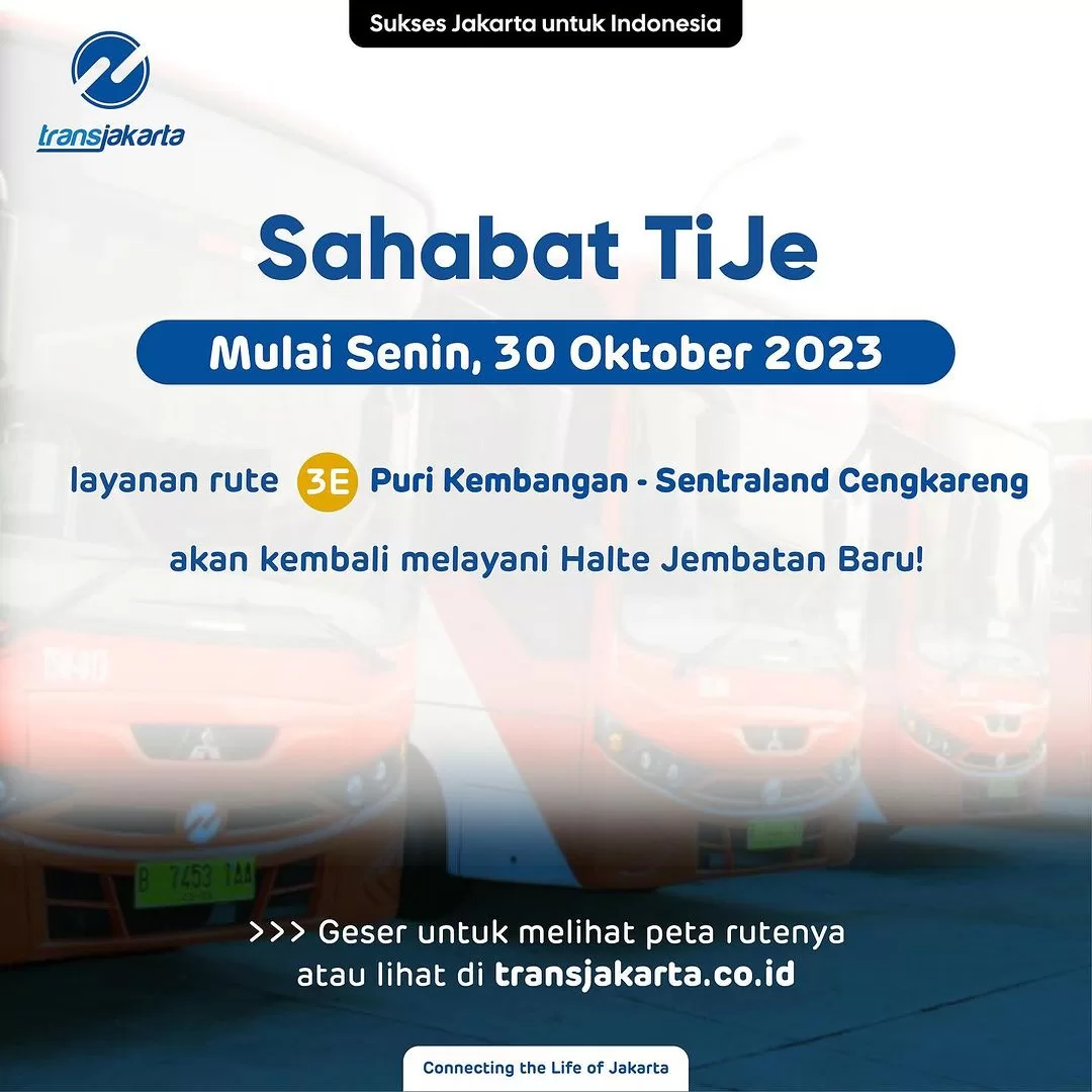 Rute Transjakarta 3E: Puri Kembangan - Sentraland Cengkareng Akan Kembali Melayani Halte Jembatan Baru